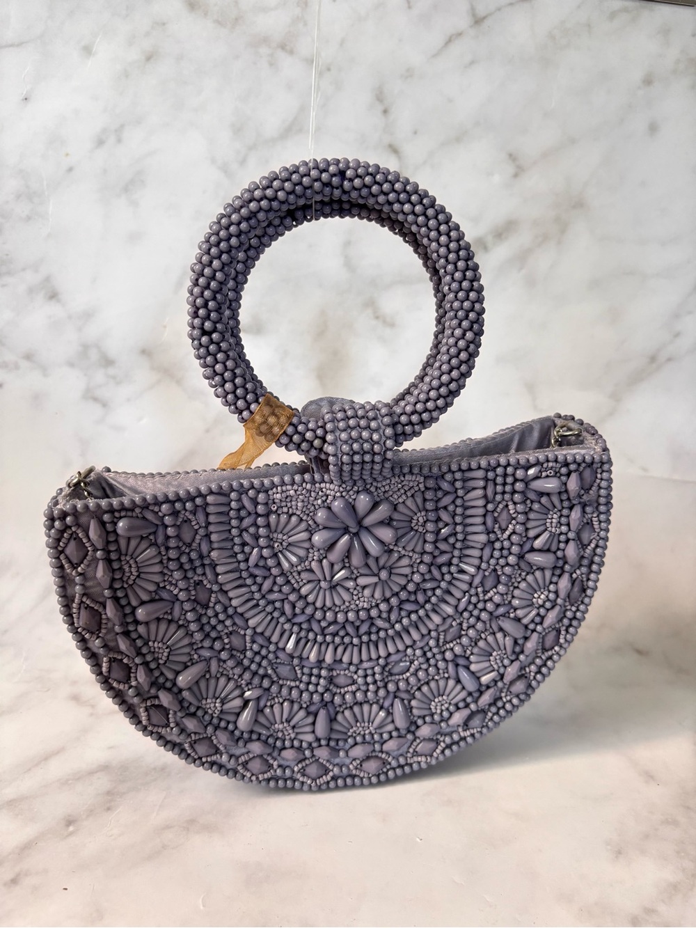 Viral Beaded Purple Bag Hand Made in India NWT